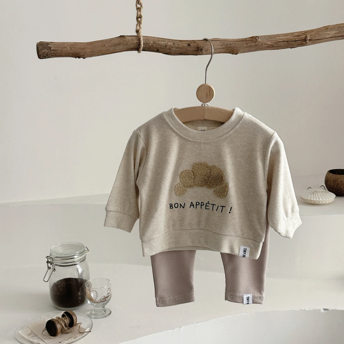 2Pcs/set Autumn New Baby Clothing Infant Clothes Sets Cow Horn Bun Towel Embroidery Top+Pants Set Newborn Baby Girls Boys Outfit 3