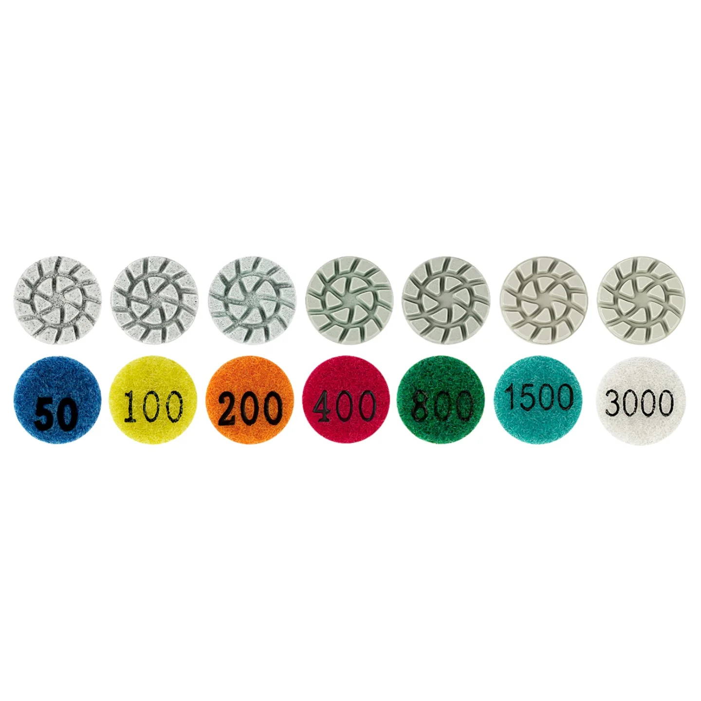 7 Stück 1 Zoll 25mm Mini-Polierpads Marmor Granit Jade Schleifscheibe Flexible Schleif- und Polierscheibe mit Unterlage – Detail 3