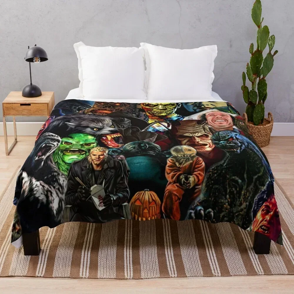 

Collage Of Horror Part 2 Throw Blanket Soft Bedroom Blanket for Night Sleeping