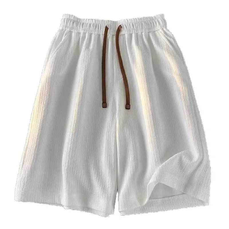 

Large Size Ice Silk orts Men's Summer Thin Qui Dry Beach Pants Loose Sports Casual Five-Quarter Mid-Pants Straight Leg