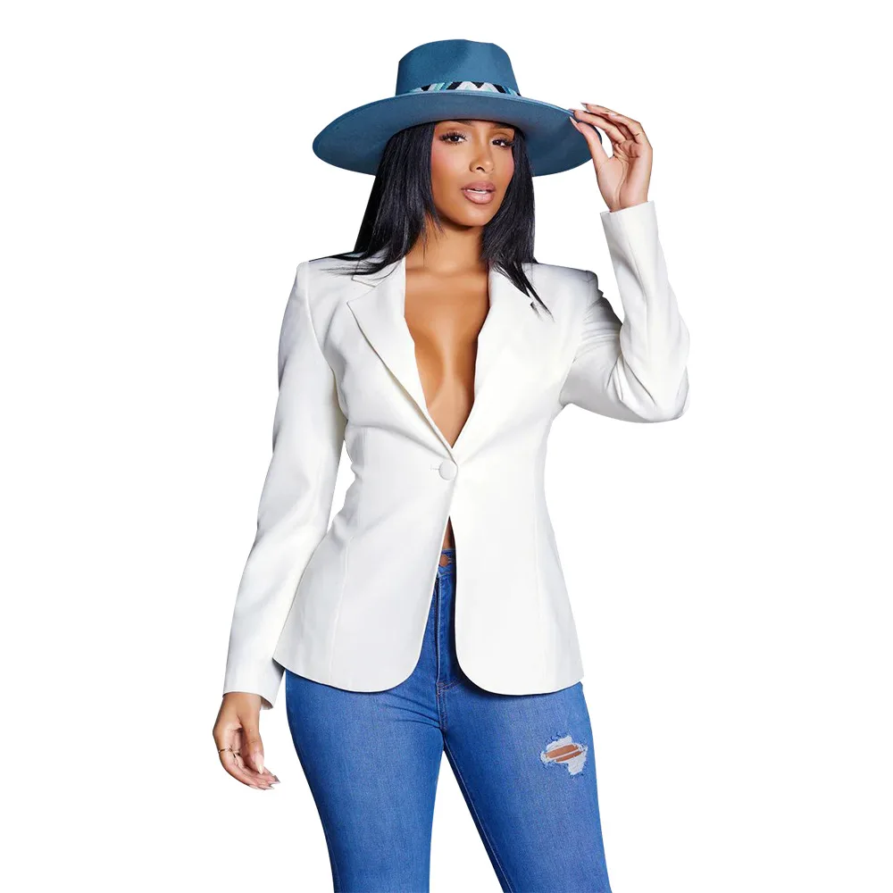 Faionable – chemisier Long Sve v-ne pour femmes, couleur Pure, K0600, petit costume Sexy en Polyester, été 2023, fabriqué en chine