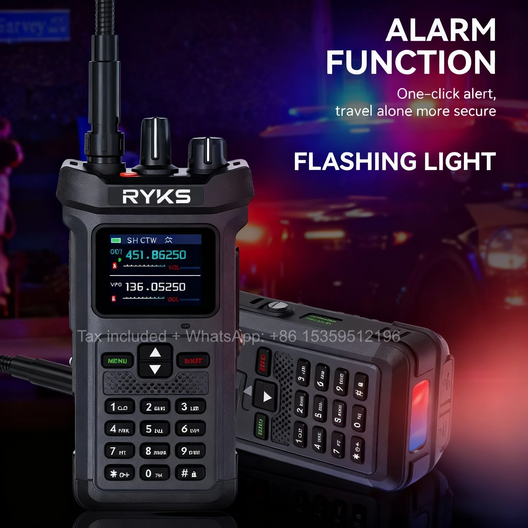 Ry-8500 20 واط عالية الطاقة طويلة المدى أجهزة اتصال لاسلكية نسخة تردد متعدد الموجات نوع-C شاحن مجموعة لاسلكية التخييم هام