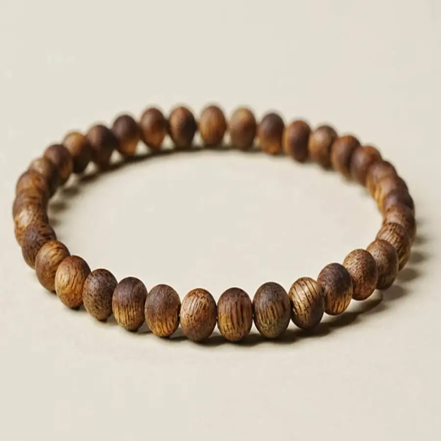 

Handmade eaglewood bead bracelet, men's cuff button bracelet, Ramadan prayer bead bracelet,holiday gift, daily wear