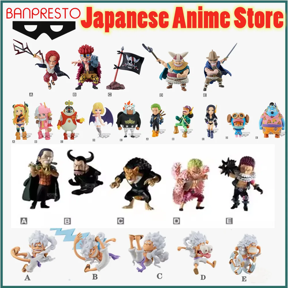 Stock Original Anime Figure Bandai One Piece Luffy Nami Zoro Sanji Buggy WCF PVC Action Figurine Chopper Shanks Toys Model Doll