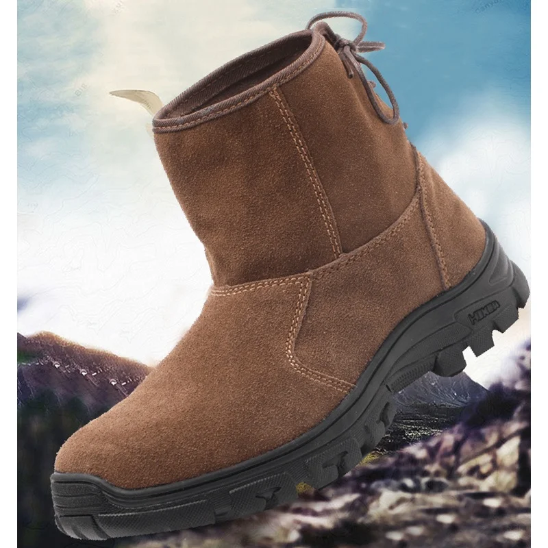 mens leisure steel toe covers work safety boots welder cow suede leather tooling shoes worker safe boot security ankle botas man
