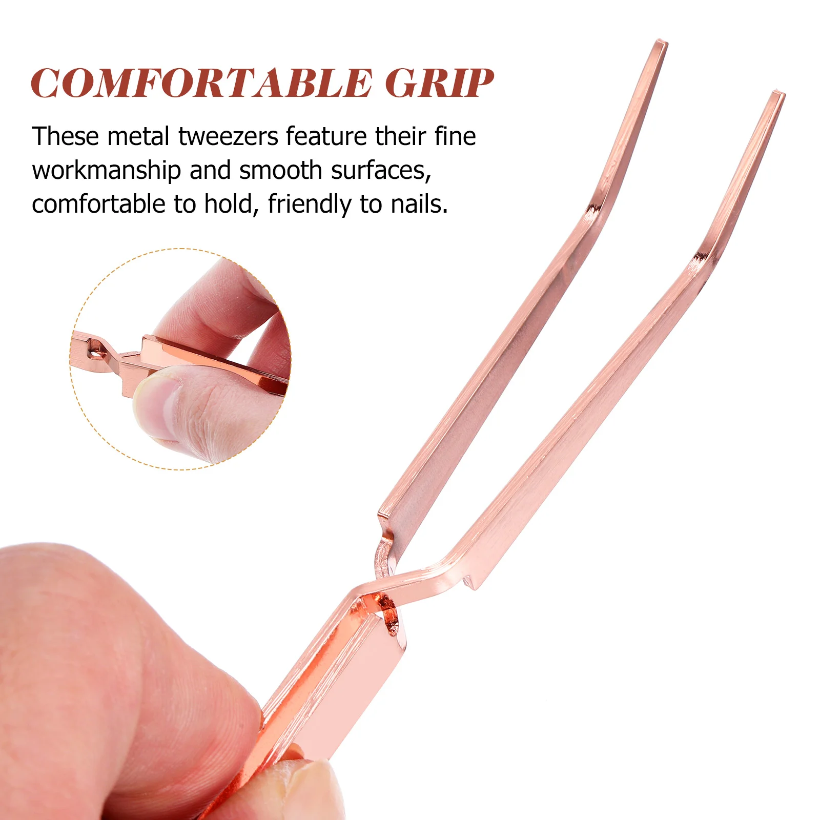 2 Pcs Nail Shaping Tweezers Manicure Tools Pinching Clips Stainless Steel DIY Reverse Grip