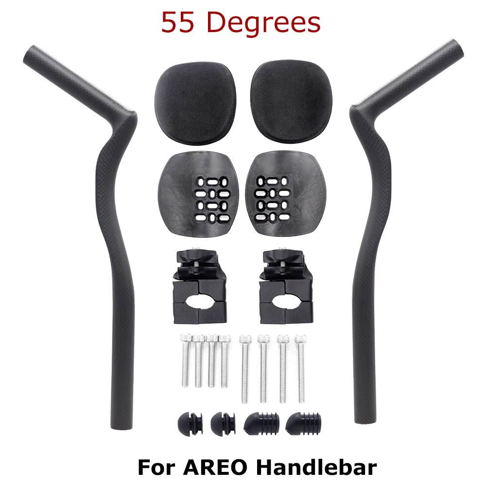 ULLICYC Rennrad Triathlon Zeitfahren, 3K Vollcarbon Fahrradablage TT Lenker 35 ° /55 ° Für Aero Lenkerverlängerung mit Clip