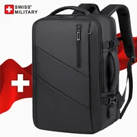 Mochila para ordenador portátil de viaje militar suiza, mochila expandible con múltiples bolsillos de 17 pulgadas para hombre, mochila escolar USB impermeable, bolsa de negocios