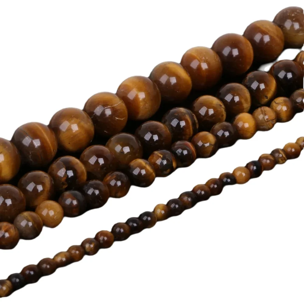 Pierre naturelle 4 6 8 10mm, œil de tigre rond, améthyste, Agate, Jades, perle d'espacement pour la fabrication de bijoux, Bracelet à bricoler soi-même, couture