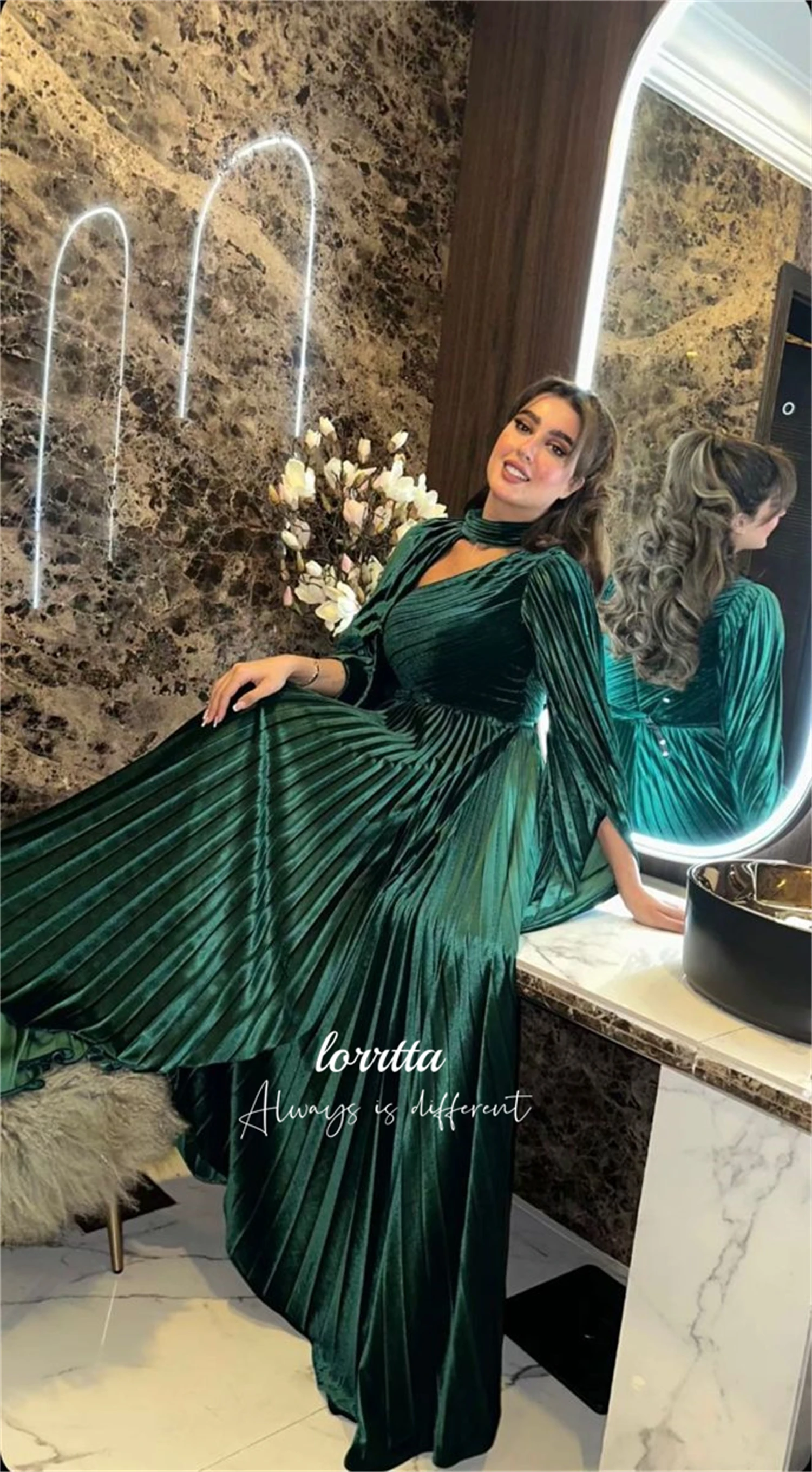 

Lorrtta Ball Gown Shawl Green Line A Frills Evening Dress Eid Al-fitr Wedding Guest Dresses for Women Sharon Happy Womens Prom