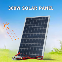 300W Solar Panel 12V Portable Solar Cell Outdoor Rechargeable Solar Kit Household Solar Generator Solar Charger RV Power Supply