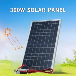 Kit de panneau solaire aste extérieur portable, générateur solaire domestique, chargeur solaire, alimentation électrique, 300W, 12V