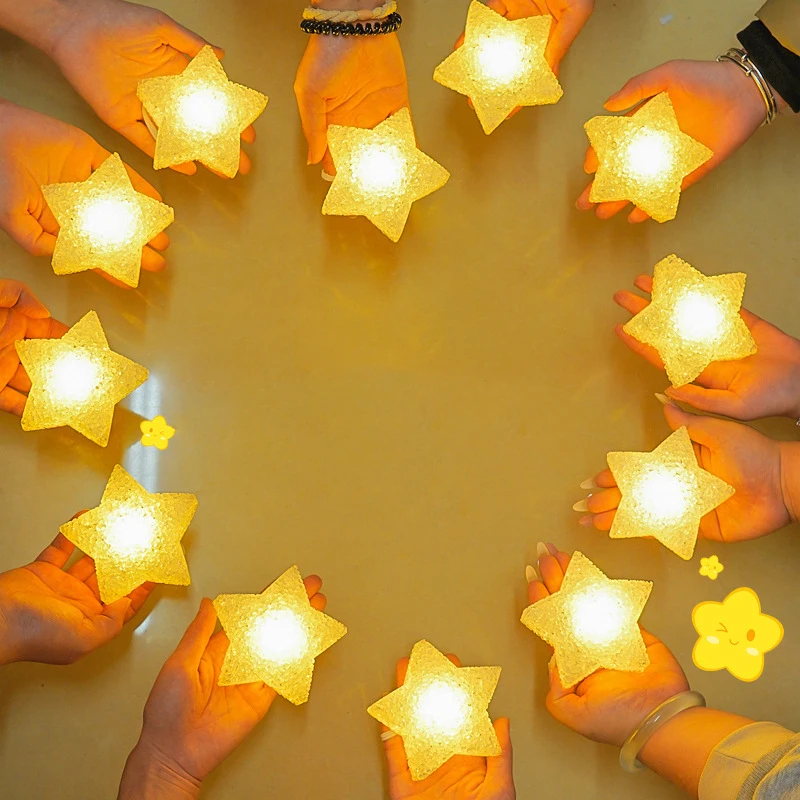 Star Handheld LED Light Plastic Star Shaped Night Light Anti-slip Band Light Lamp For Dance Performance Stage Photo Prop