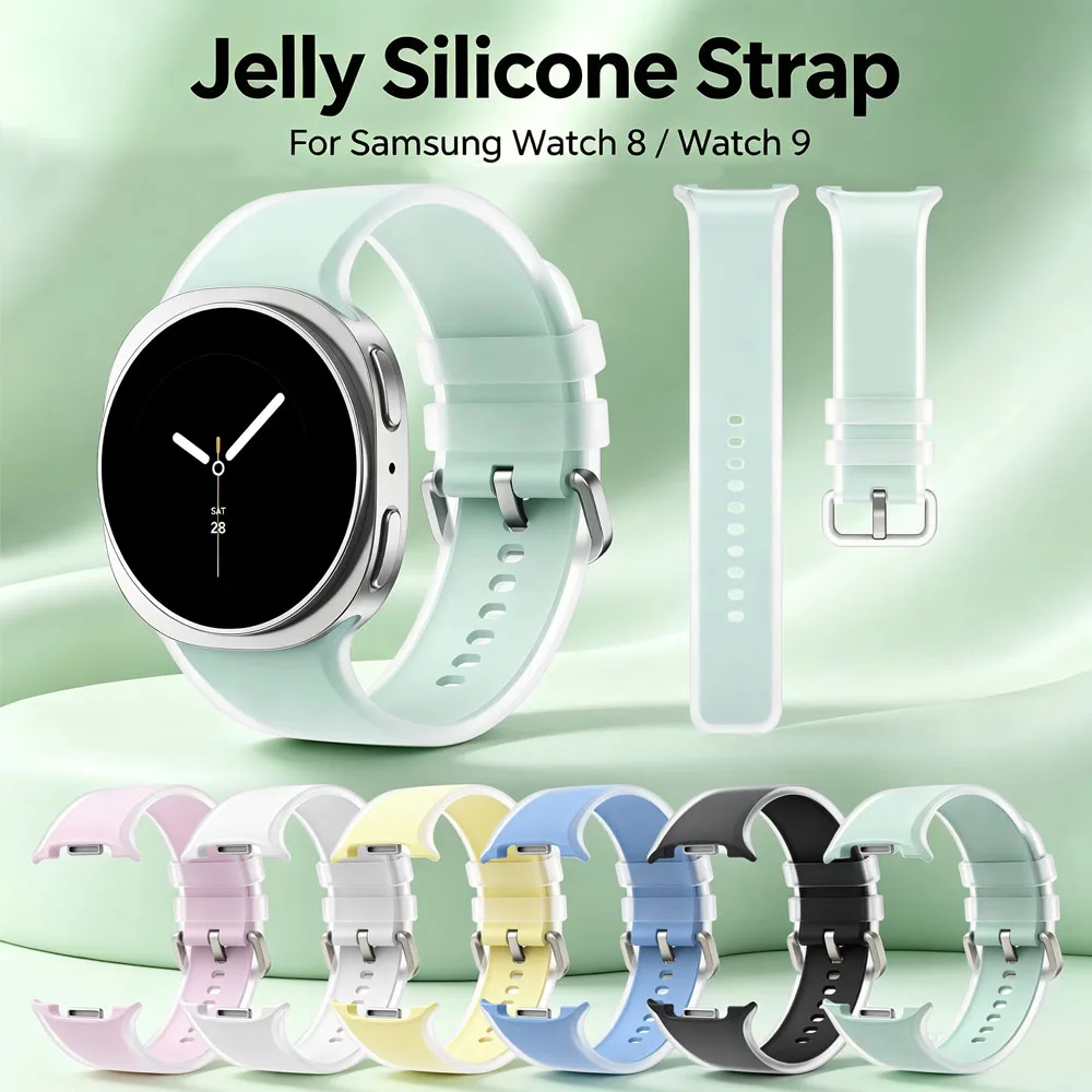 Neues transparentes Silikonarmband für Samsung Galaxy Watch 9 8 40/44mm, offiziell atmungsaktiv für Galaxy Watch 8 Classic 46mm