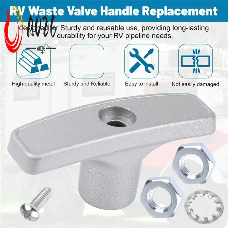 

A026-RV Sewer Valve Handle Replacement For Waste Valve Extension Tube, RV Waste Valve Aluminium Handle Kits