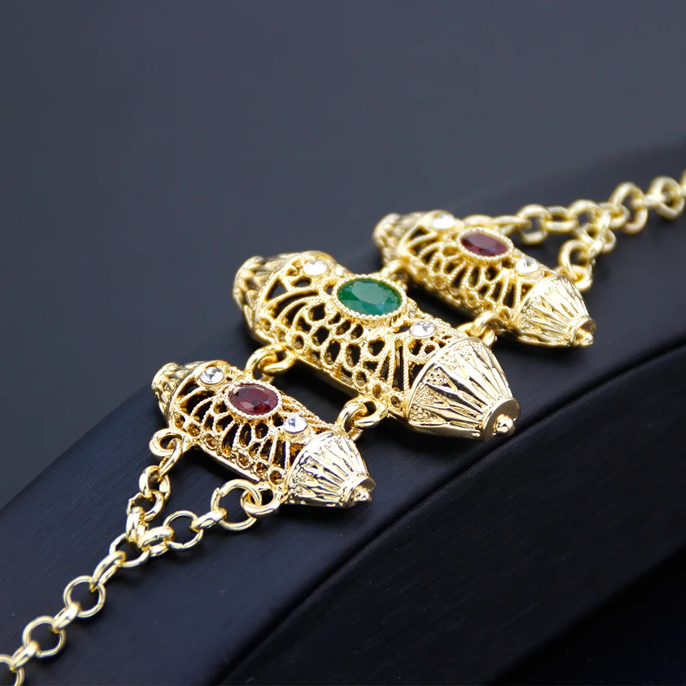 Sunspicems Gold Color Morocco Women Charm Bracelet Hollow Arabesque Bride Ethnic-Style Chain Bracelet Arabic Dubai Wedding Jewel