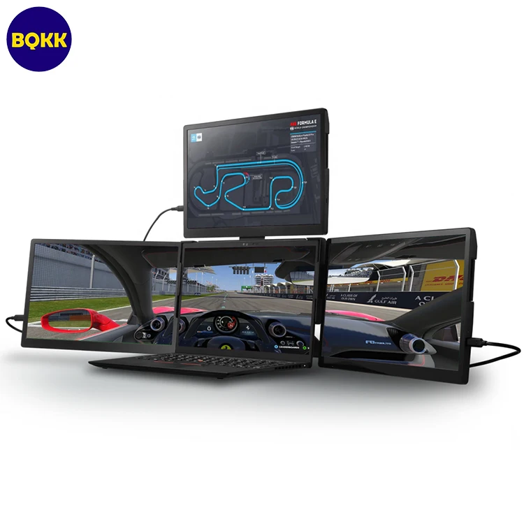 

Портативный внешний монитор OEM для ноутбука: двойной, тройной, четырехдисплейный, 13 дюймов, 1080P LCD, Type-C, RJ45, три экрана для ноутбука