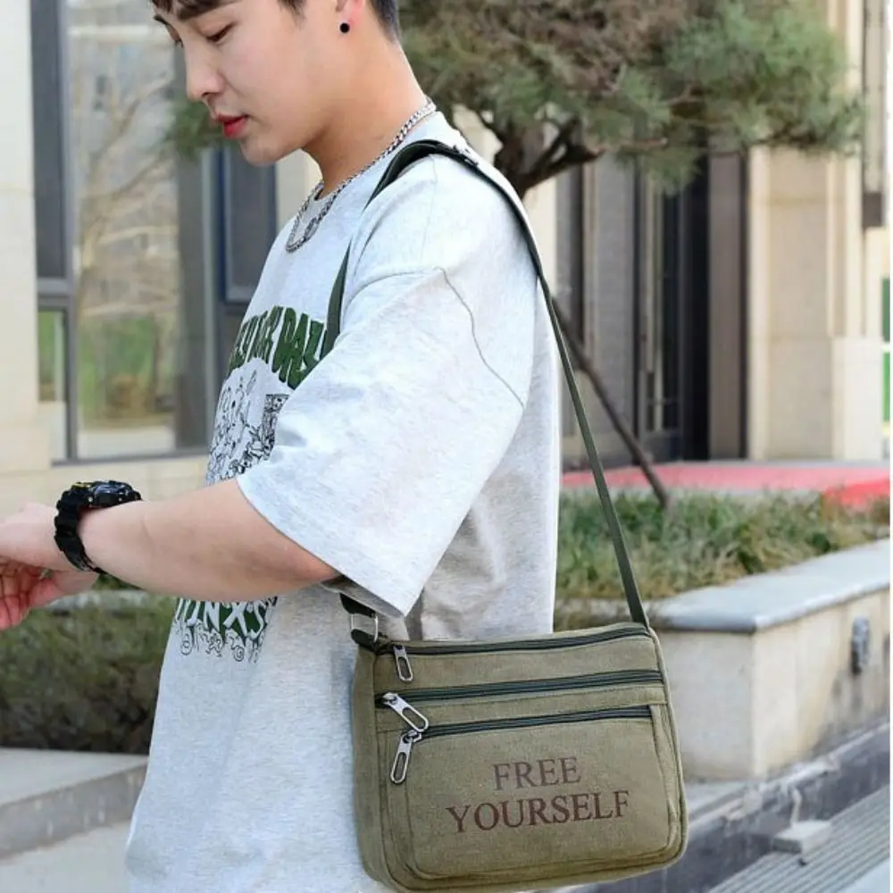 Men Canvas Shoulder Bags Casual Tote Travel Men\'s Crossbody Bag Luxury Messenger Bags Fashion High Quality Handbag