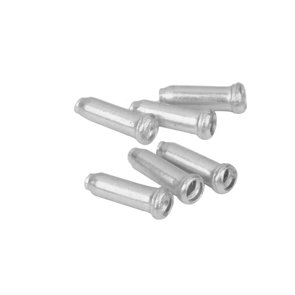 Brake Cable End Crimp Aluminum Alloy Bike Cable Cap Silver Finish for Bicycle Gear and Brake Wires Universal Component