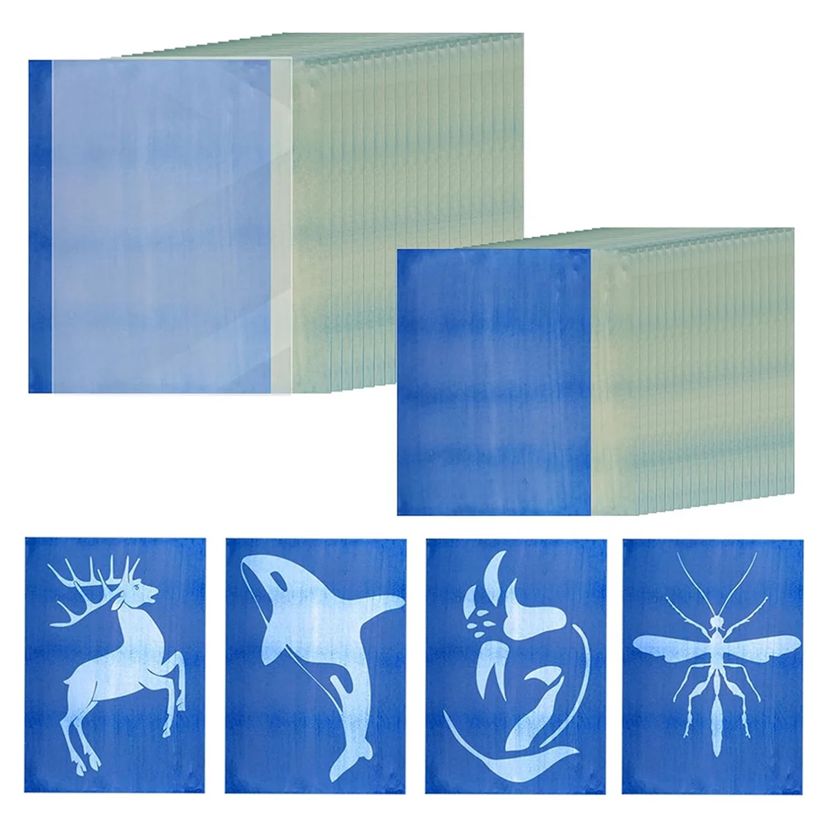 

30 Sheets Sun Print Paper Kits Cyanotype Paper A4 A5 Solar Printing Kit Sun Art Paper Solar Paper for Kids Adults