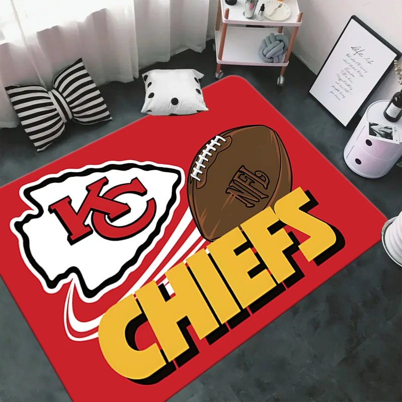 1pc，Kansas City C-Chiefs Room Rugs Ac Dc Living Room Bedroom Sofa Door Mat, Decorative Carpet Non-Slip Floor Mat