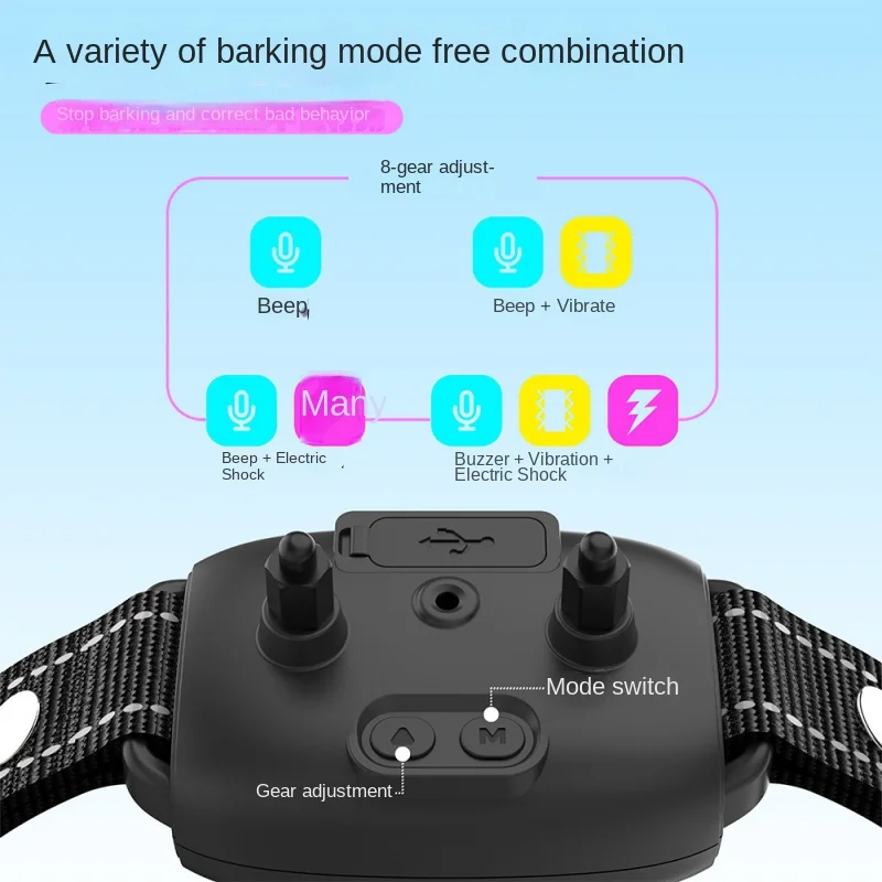 

Dog Collar Intelligent Anti Barking Automatic Stop Device Dog Training Electric Anti Disturbance Stop Barking Waterproof For Dog