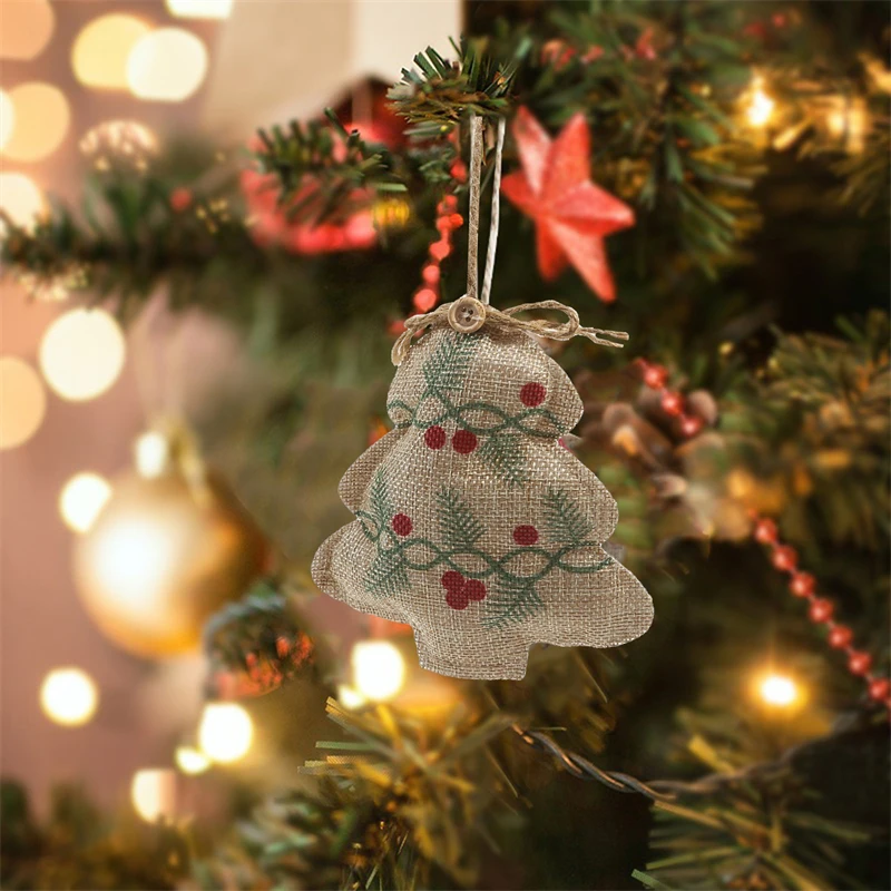 Ciondolo di tela di natale appeso decorazioni Decorative per l'albero di natale ornamento di natale riutilizzabile corridoio Festival Party Decor