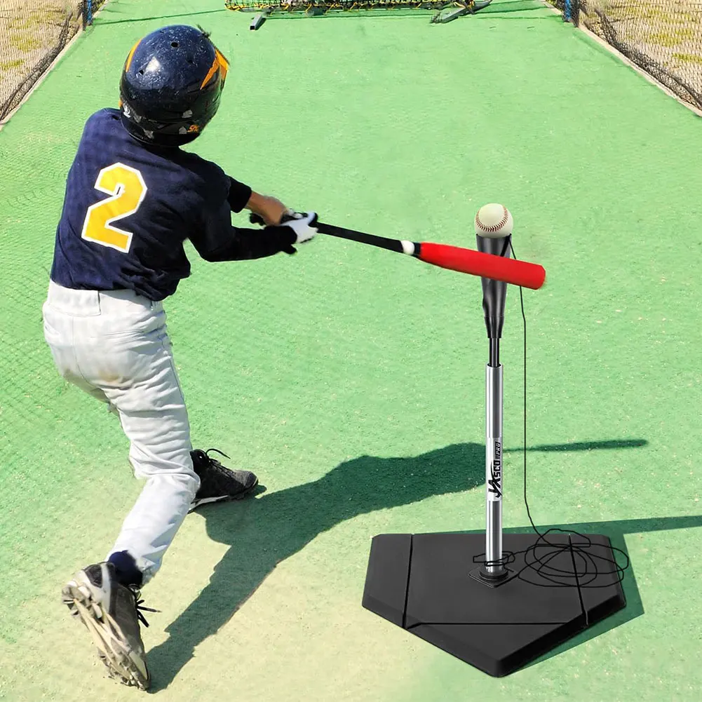 Allenatore di battuta da baseball con corda elastica Attrezzatura per esercitazioni di colpire Allenatore di swing da battuta per baseball e softball
