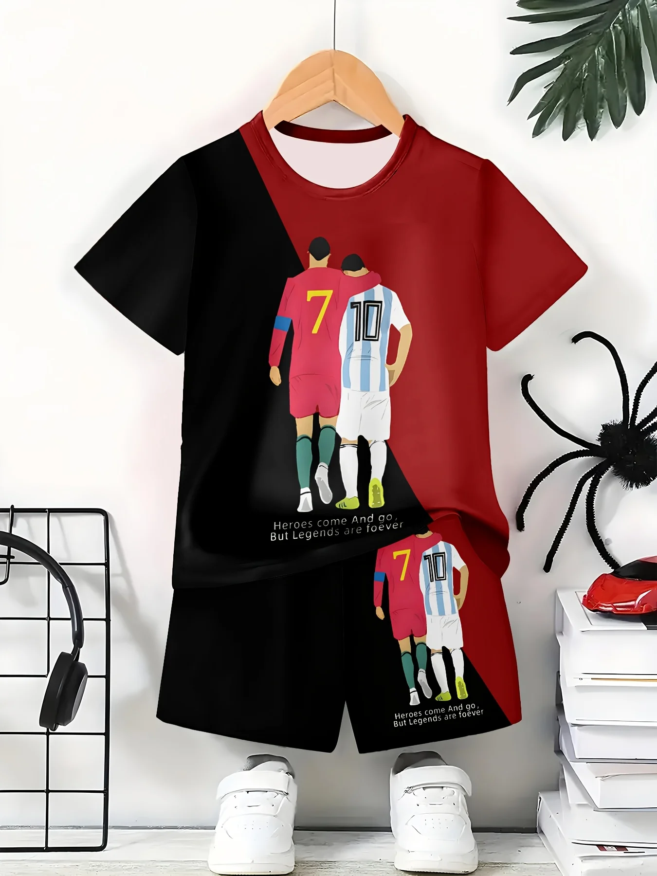 طقم أطفال صيفي جديد 2025 c Ronaldo CR7 طقم أطفال مريح وناعم وجيد التهوية وخفيف وغير ممل #3