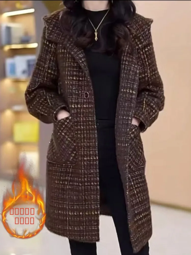 

Теплая хлопковая зимняя куртка в стиле хип-хоп, модная удлиненная термо-верхняя одежда для женщин среднего и старшего возраста