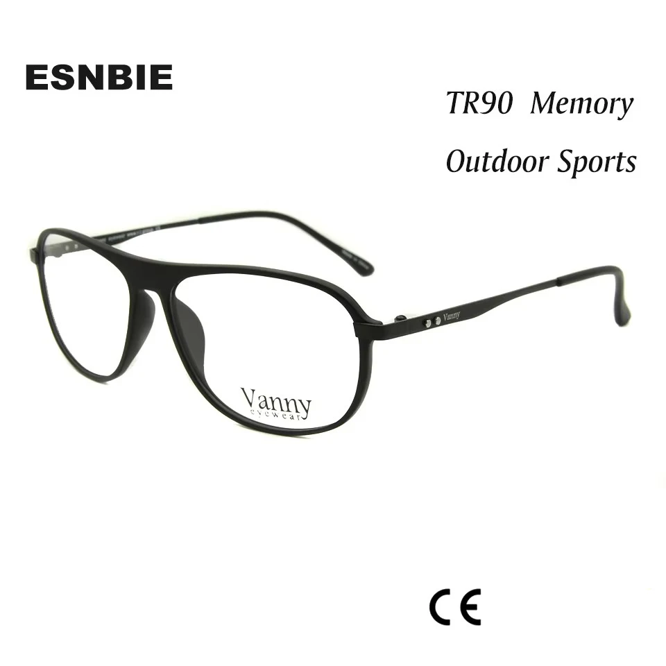 

ESNBIE TR90 Memory Mens Spectacles Frame Eyeglasses Male Glass Pilot Glasses Frames Women Optical oculos de grau masculino