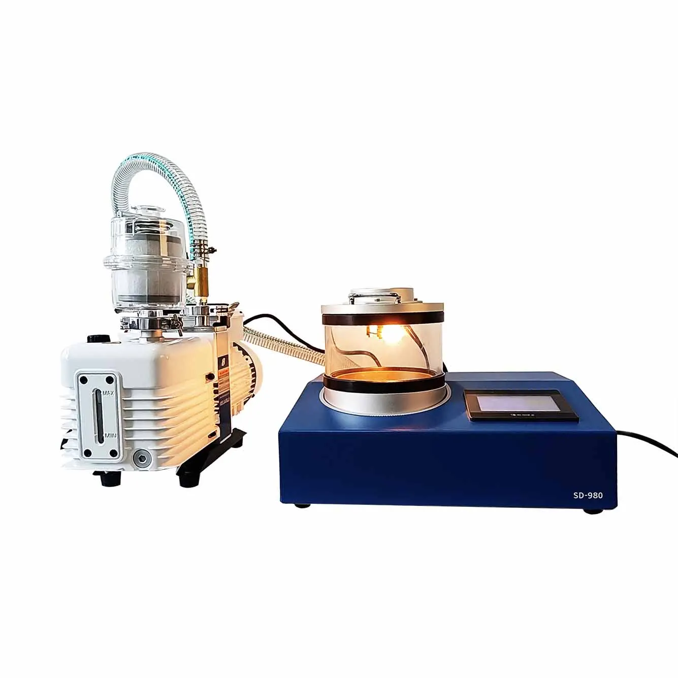 Laboratory Vacuum Pulsing Thermal Evaporating Carbon Materials Coater Science DC /  Sputtering Targets Coating Machine