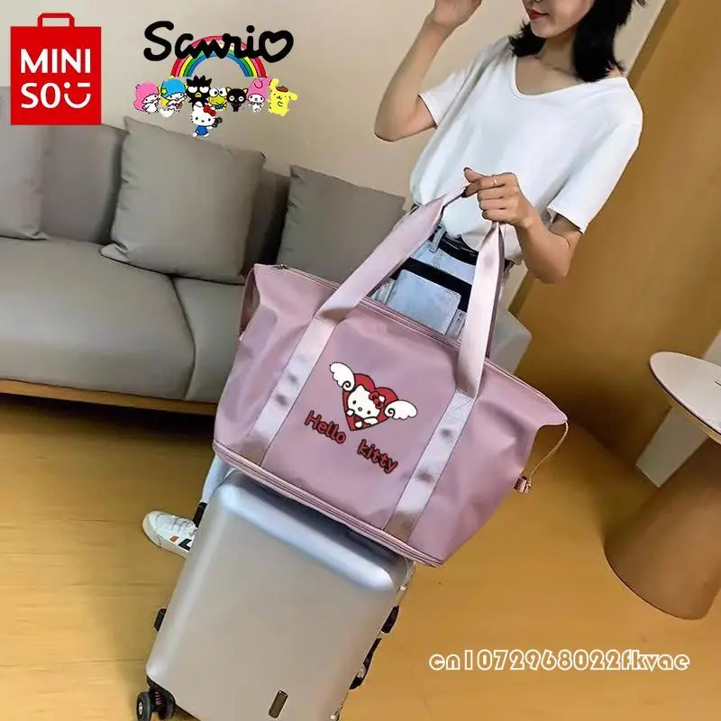 Hellokitty กระเป๋าเดินทางของผู้หญิง, กระเป๋าใส่ของทันสมัยและของผู้หญิงที่มีคุณภาพสูงกระเป๋าใส่ของลายการ์ตูนความจุขนาดใหญ่