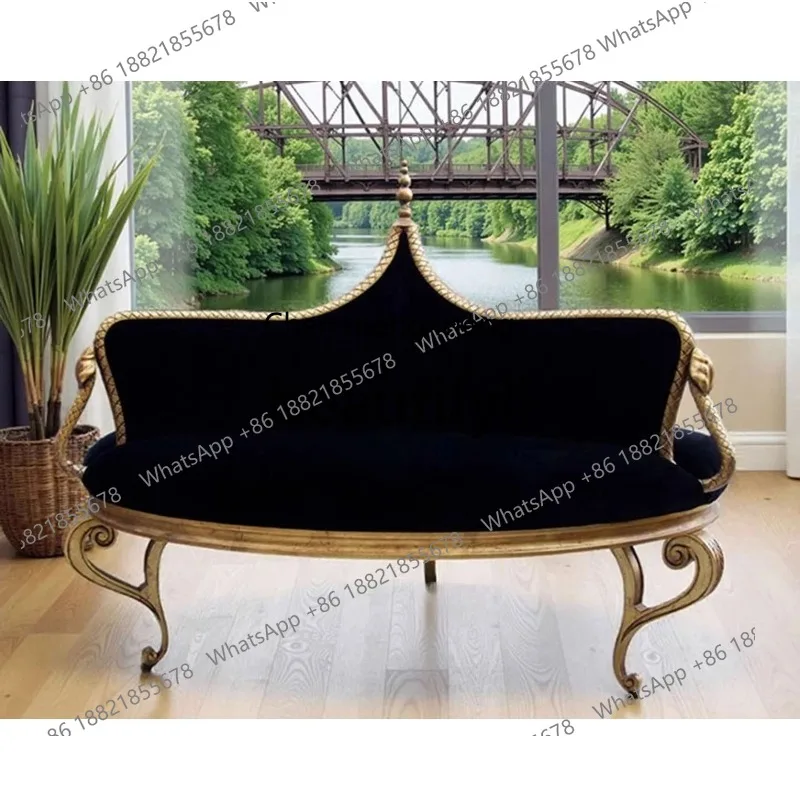 X  K132 Solid Wood Sofa Neoclassical Creative Model Room Studio Club Hall Exhibition Hall Double-Sided Seat