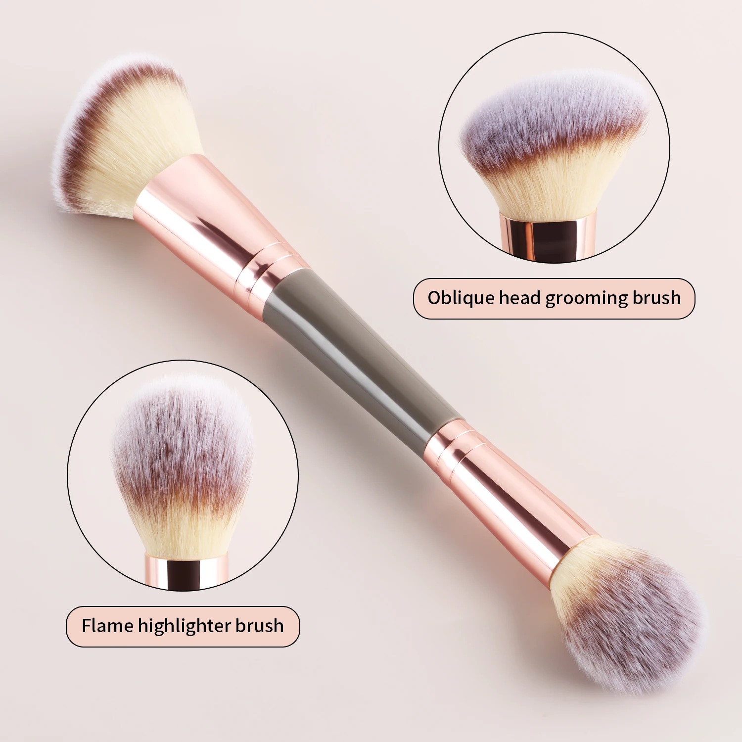 ใหม่ Single Double Headed Big หัวแปรงอายแชโดว์จมูกโปรไฟล์คอนซีลเลอร์แบบพกพา Multi-Function แปรงแต่งหน้าเครื่องสําอางค์แต่งหน้า T