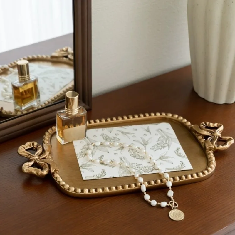 Bowknot Jewelry Tray Multipurpose Jewelry Tray Retro Creative Bracelet Necklace Organizer Trays Desktop Luxury Trinket Trays
