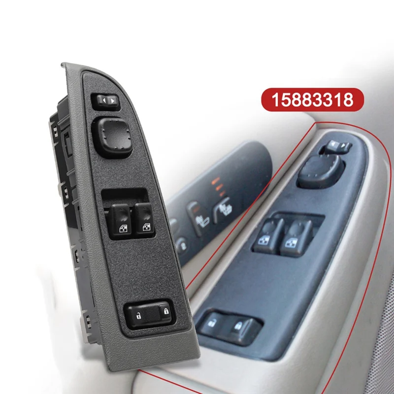 

Efficient LHD Power Window Control Switch, Front Left Glass Lift Button For Silverado GMC Sierra 2003-2007