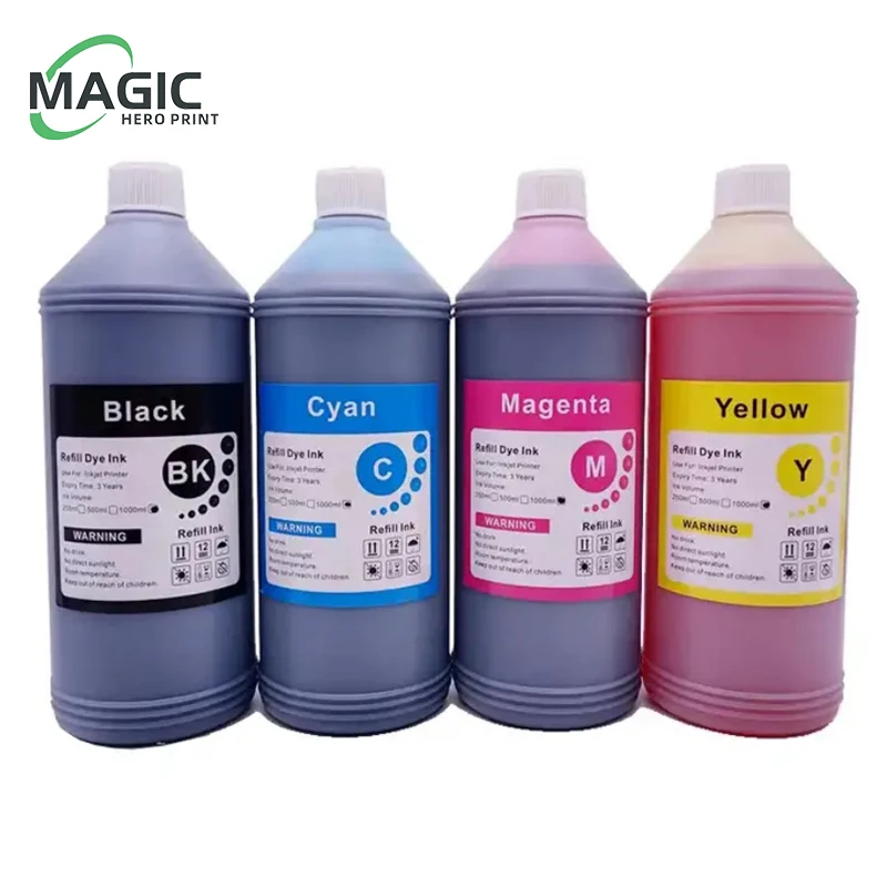 1000ML 1KG Liter Black C M Y Refill Dye Based Ink Kit Replacement For Epson Canon HP Brother Lexmark Samsung Dell Inkjet Printer