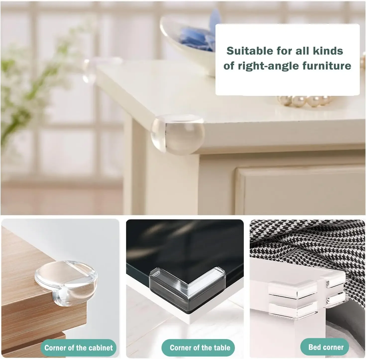 24Pcs Baby Safety Silicone Protector Table Corner Edge Protection Cover Electric Socket Protection Children Anticollision Guards