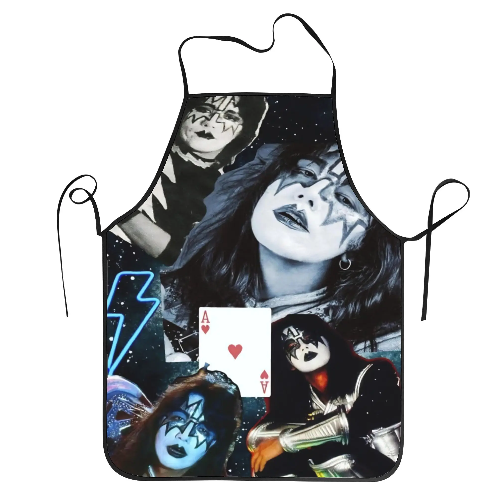 

Ace Frehley Kiss American Band Apron Custom Household Kitchen Accessories Restraunt Barber Aprons without Pocket