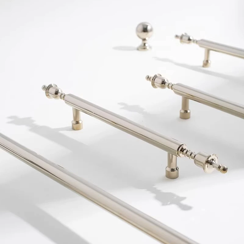 Bright Chrome Crown Shape Furniture Handles Long Round Modern Pulls Cupboard Wardrobe Dresser Shoe Box Drawer Cabinet Bar Knobs