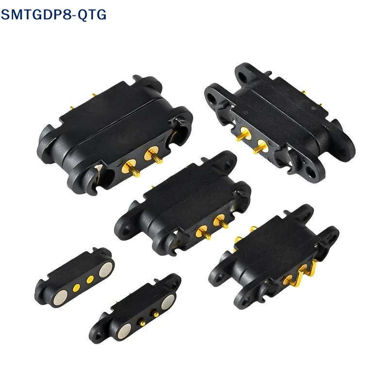 Hot！New 1 Pair 2 Pole Male Female 2A Waterproof Magnetic Pogo Pin Connector 2.54mm Spring Fast Charging DC Power Socket 2Pin