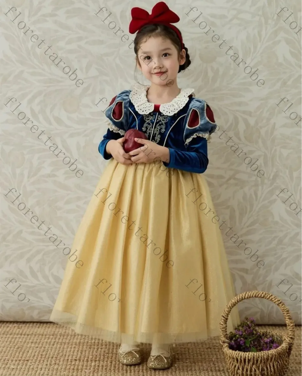 Customized Snow White Flower Girl Dress Princess Velvet Frozen Role Playing Girl Birthday Pageant Kids Wedding Party Prom Gown