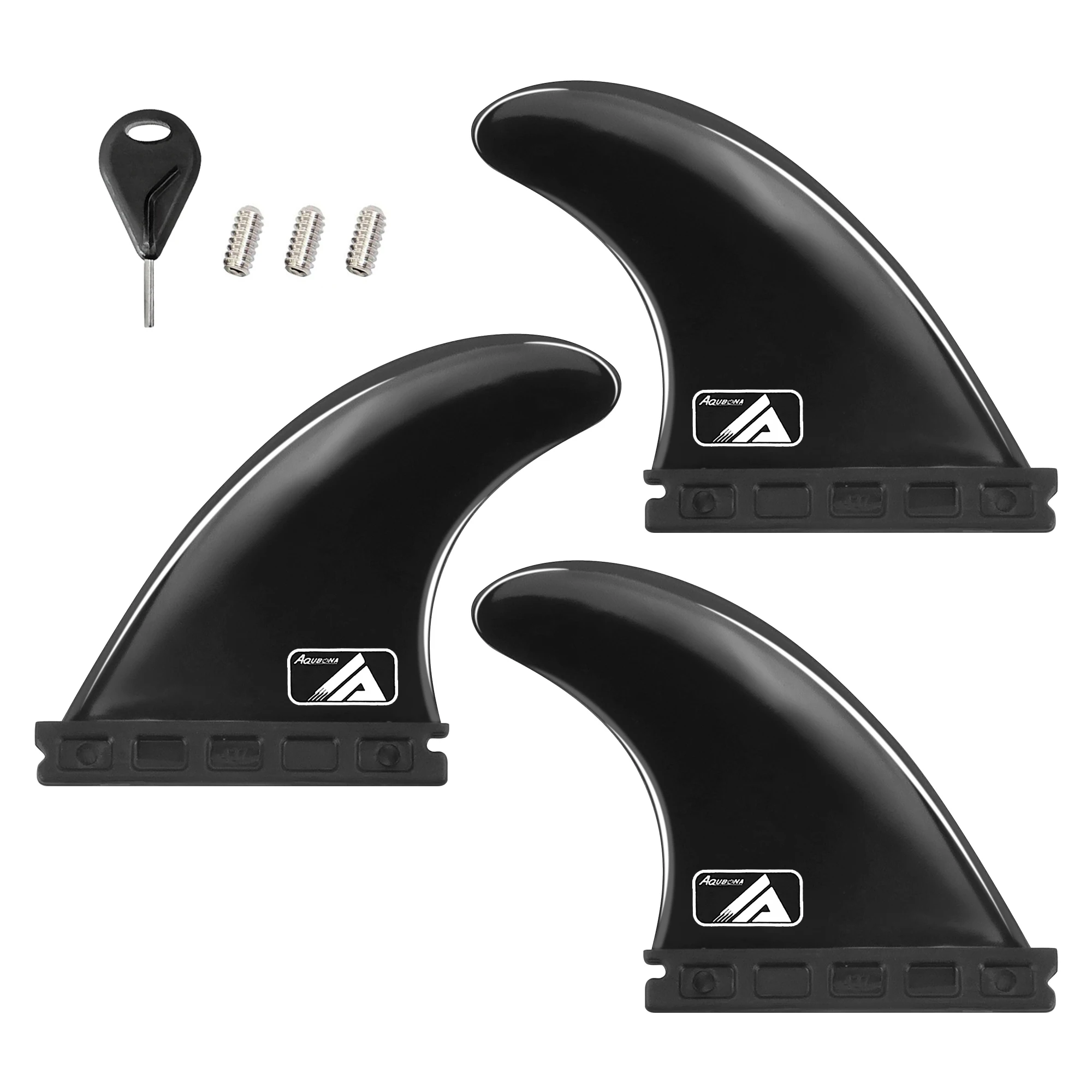 AQUBONA Surf Fin Single Tab & Twin Tabs Fins für Longboard Surfboard Paddleboard Thruster Set 437 Style – Detail 2