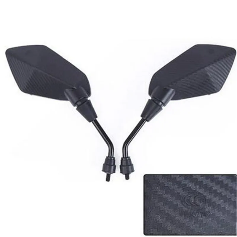 

1 Pair Motocycle Rearview Mirrors For Honda Suzuki Yamaha Moto Side Mirror 8mm 10mm Carbon Fibre Black Rear View Convex Mirror