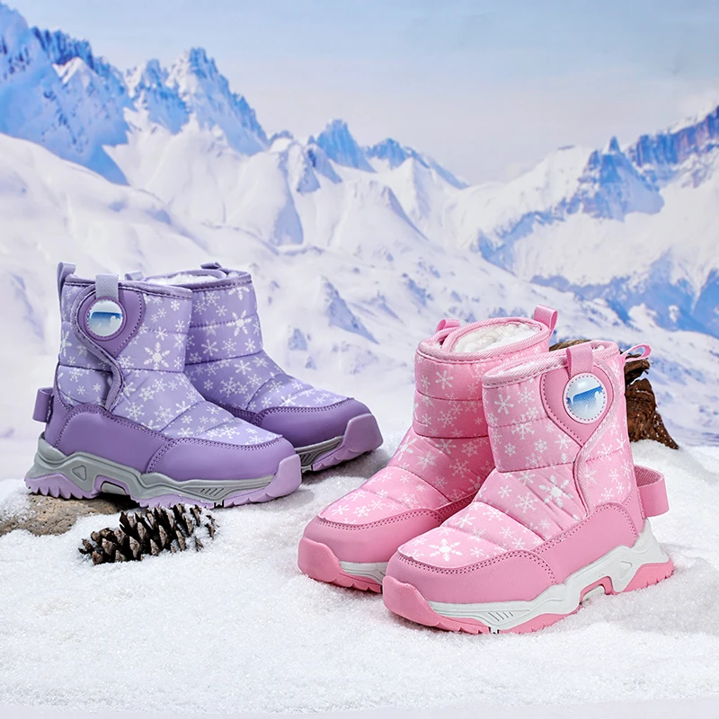 

Girls Boots Children Snow Boots for Boys Fashion Sneakers Winter Kids Warm Snow Boots Sport Leather Shoe Botas Para Niñas