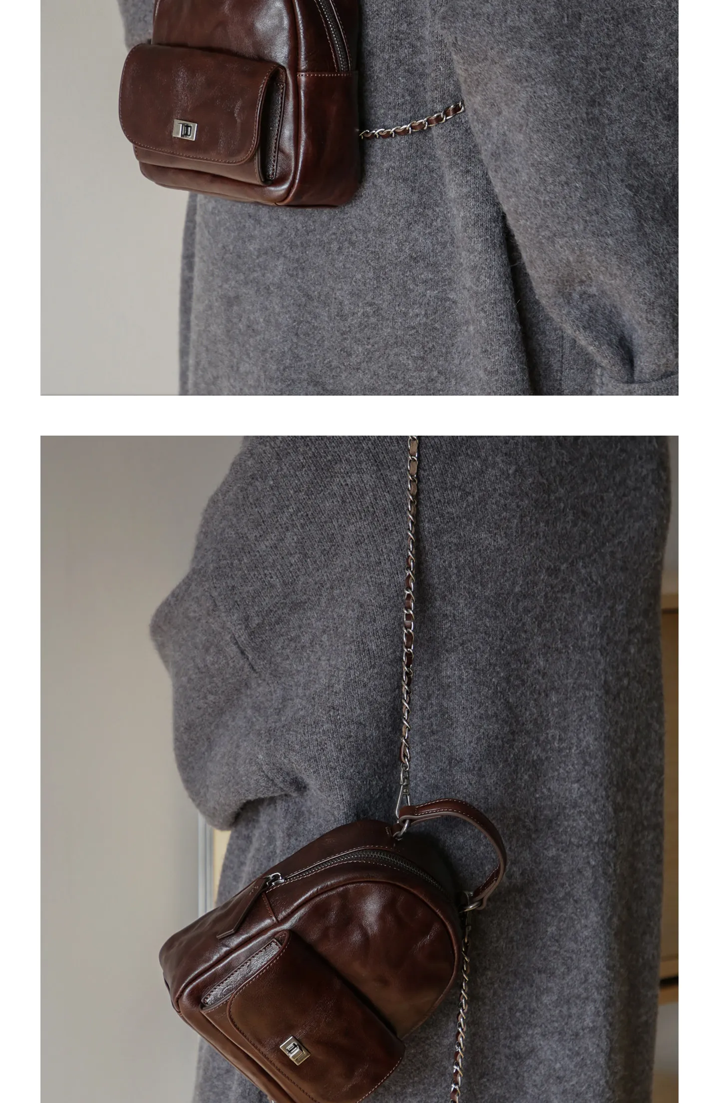 PNDME modischer, handgefertigter, hochwertiger Damen-Rucksack aus Rindsleder der ersten Schicht, kleiner Rucksack für Outdoor-Partys, luxuriöser Damen-Rucksack aus echtem Leder – Detail 5