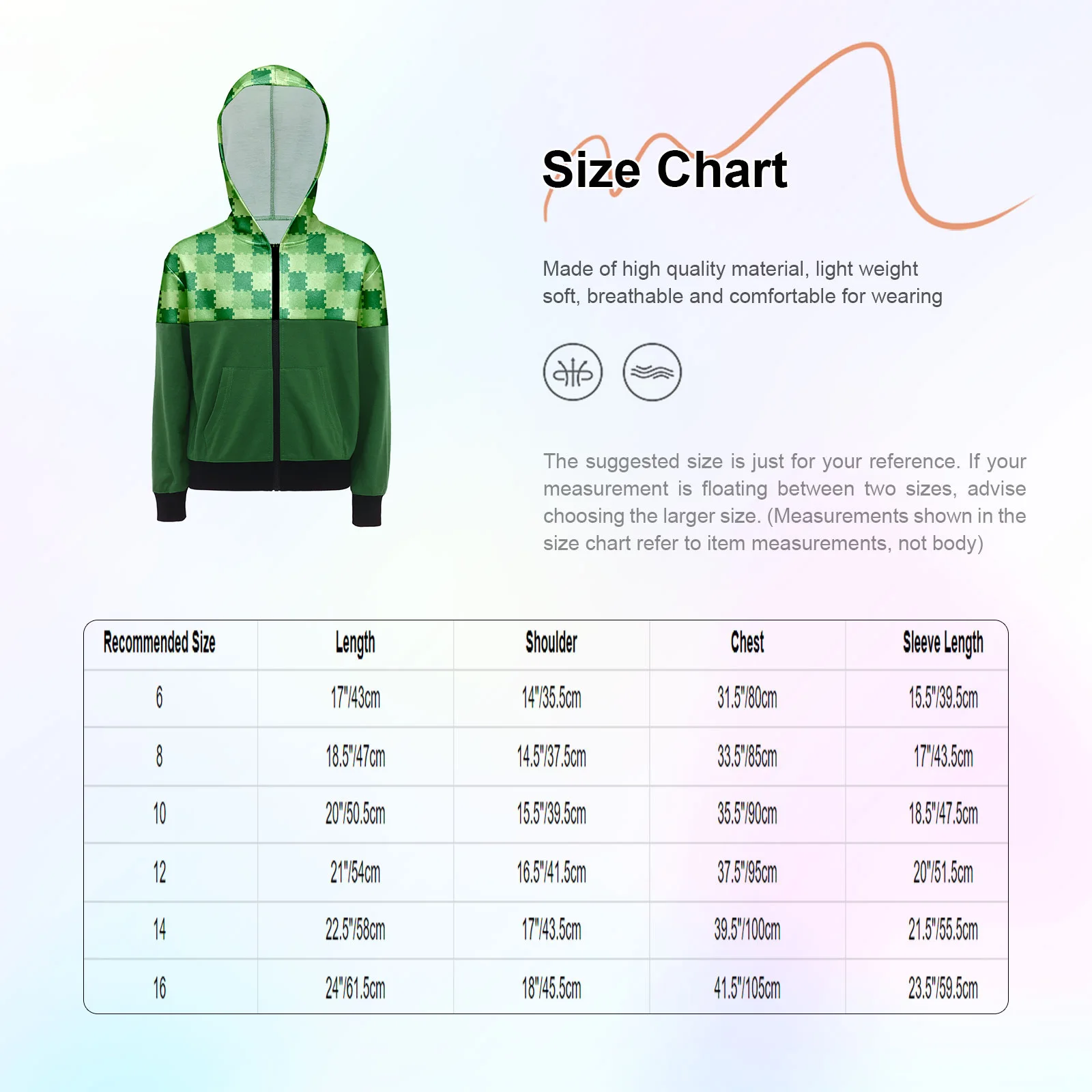 

6Y-16Y Boys Cosplay Plaid Zip Up Hoodie Long Sleeve Jacket with Pockets Lightweight for Halloween Gaming Streetwear Casual