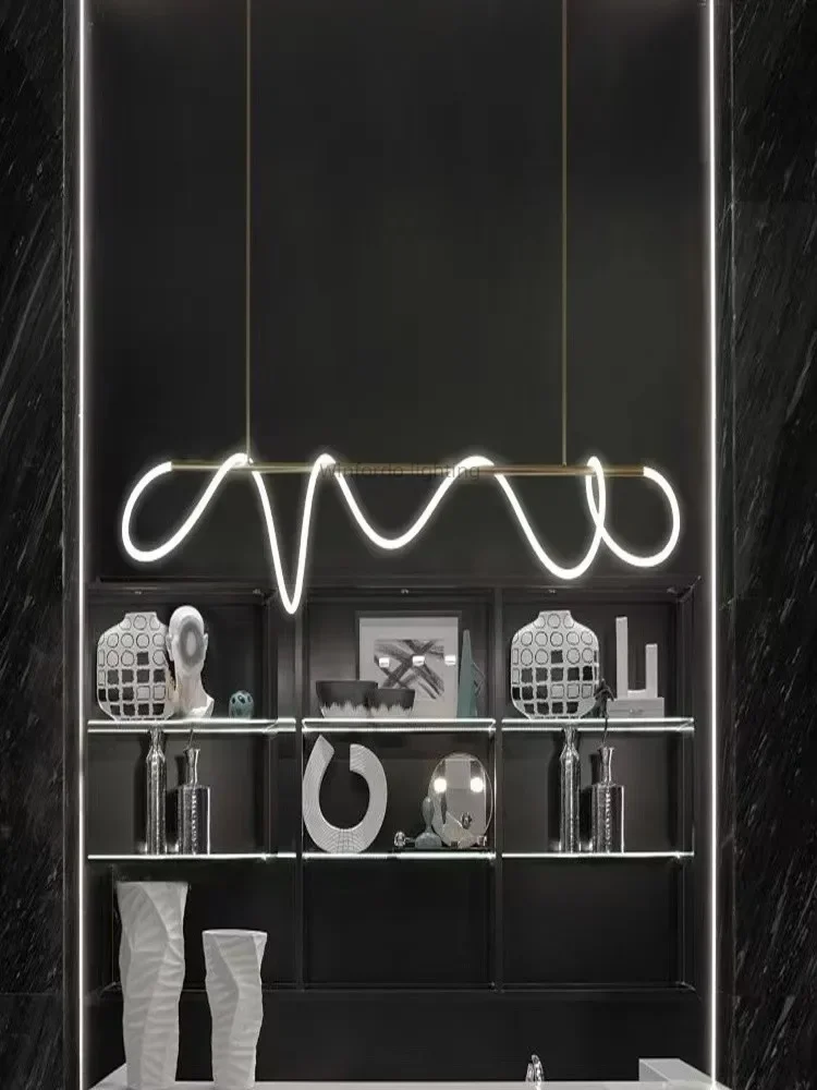 

2025 Modern Long Hose Led Ceiling Chandelier For Kitchen Table Dining Room Bar Pendant Lighting Suspension