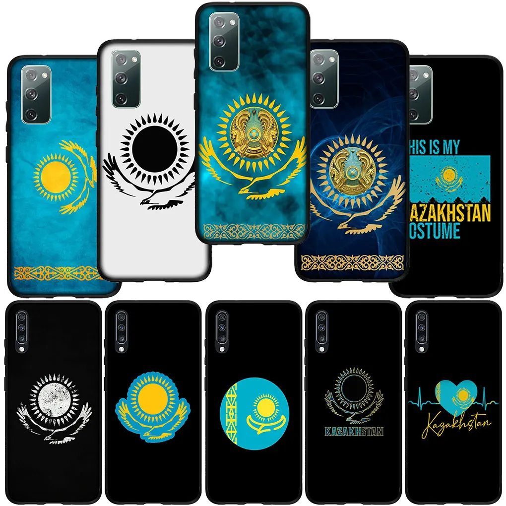 Kazakhstan Flag Soft Cover for Samsung Galaxy S24 S23 Fe Ultra A55 A35 A24 A15 A05 M55 M15 Plus A02 S7 Phone Case